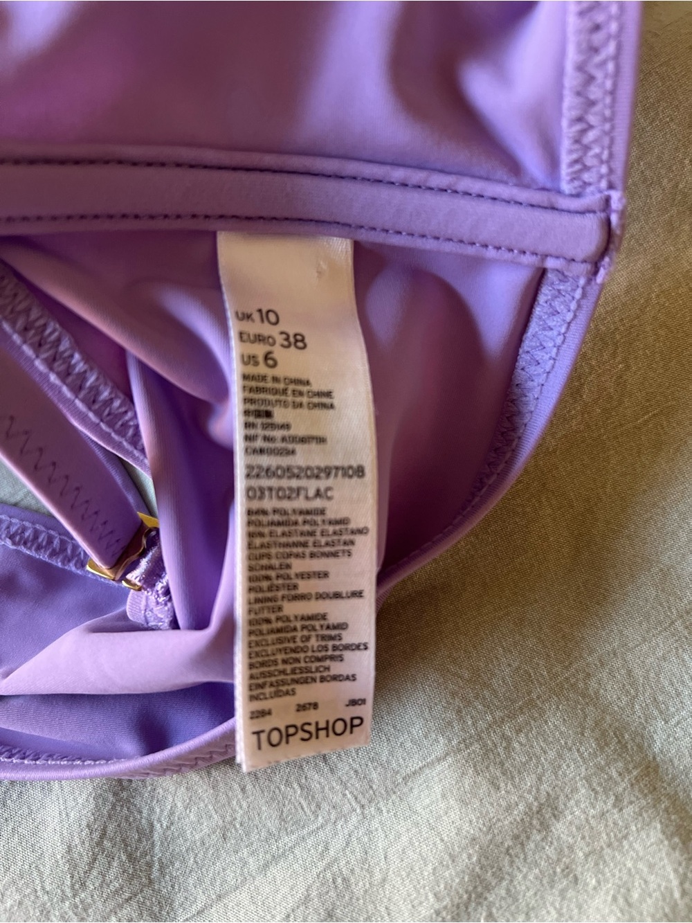 Topshop Lavender Two-Piece High-Waist Bikini Set - Picture 3 of 3